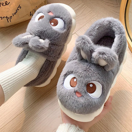 Bunny Plush Slippers – Cute Fluffy Indoor Shoes, Soft and Warm Winter Home Slippers