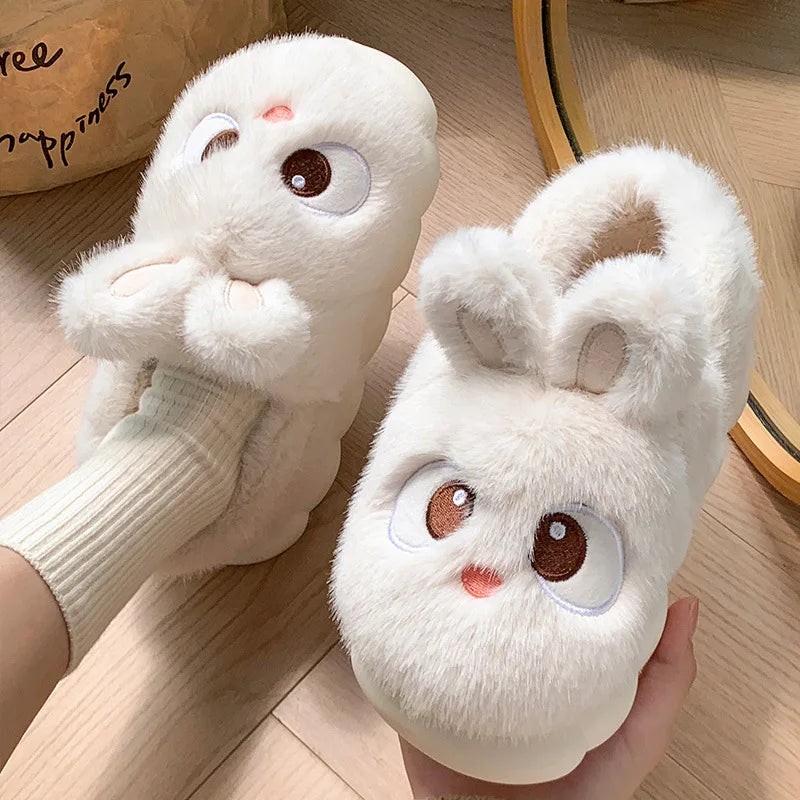 Bunny Plush Slippers – Cute Fluffy Indoor Shoes, Soft and Warm Winter Home Slippers