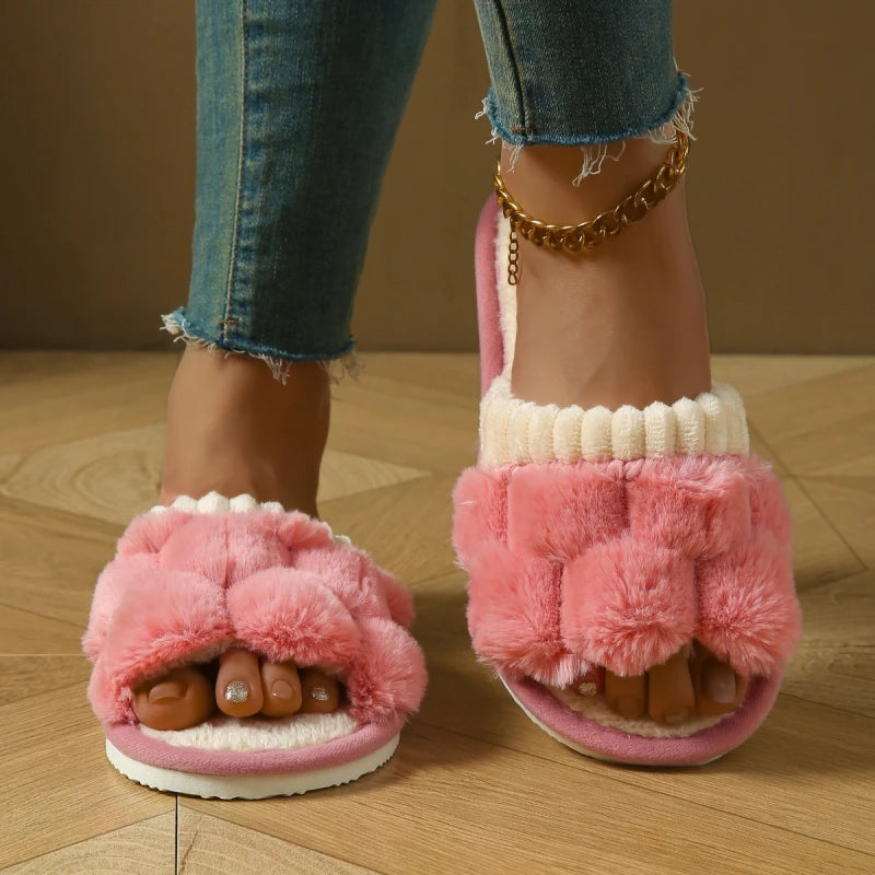 Fluffy Plush Slippers – Soft, Warm, and Cozy Indoor Slides for All Seasons